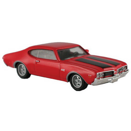 Model Power 19256 1:87 Red W/Black Stripes 1969 Oldsmobile 442