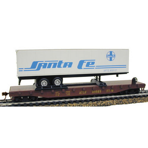 Model Power 98350 HO Santa Fe 50'' Flat W/40'' Trailer W/Knuckle Couplers