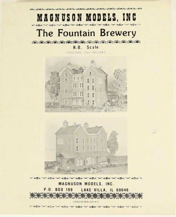 Magnuson Models 510 HO The Fountain Bewery Building Kit