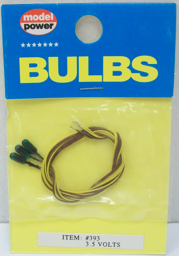 Model Power 393 3.5 Volt Green GOW Light Bulbs (Pack of 3)