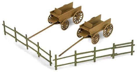 Micro-Trains 49990951 N Civil War Era Farm Wagons & Fencing Kit