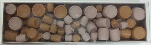 Merten 2369 HO Scale Kegs in 7 Different Sizes