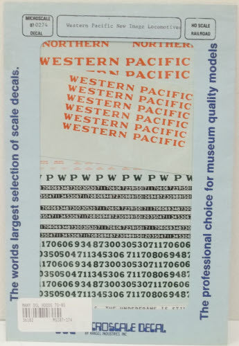 Microscale 87-0274 HO Western Pacific New Image Locomotive Decal Sheet