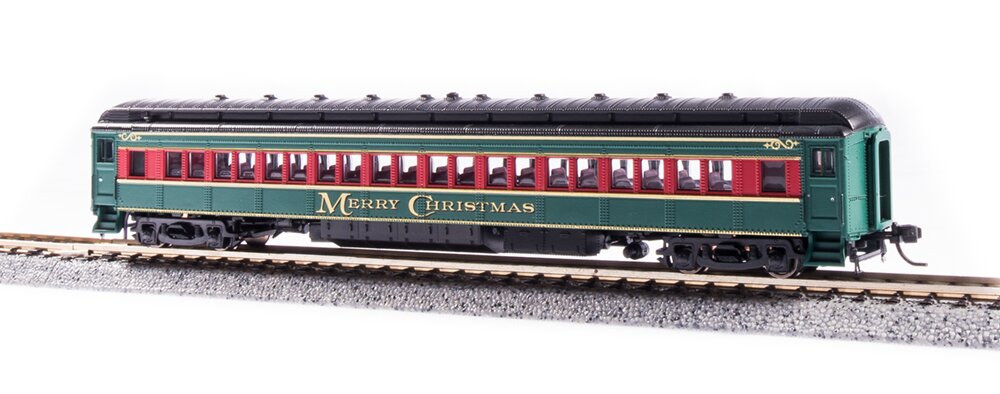 Broadway Limited 6542 N Merry Christmas Theme 80' Red & Green Passenger Coach