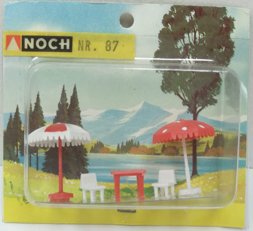 Noch 87 Outdoor Decor Set - Table, Chairs, & Umbrellas