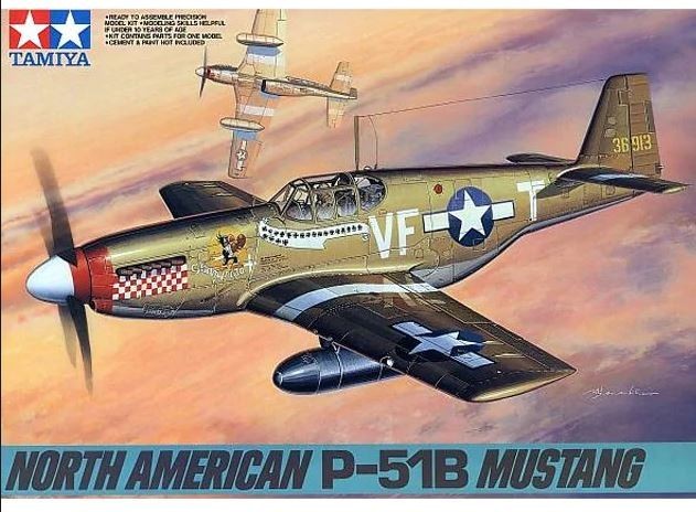 Tamiya 61042 1:48 North American P-51B Mustang Military Aircraft Plane Kit