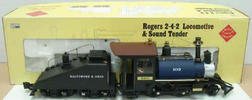 Aristo-Craft 21003 G Baltimore & Ohio Rogers 2-4-2 Steam Locomotive & Tender