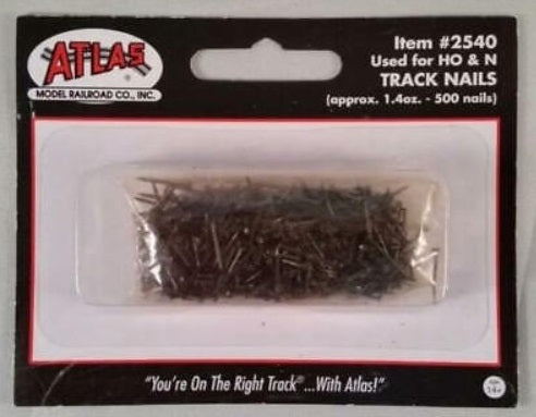 Atlas 2540 HO & N 1/2" Track Nails - 1.4 Oz. Bag