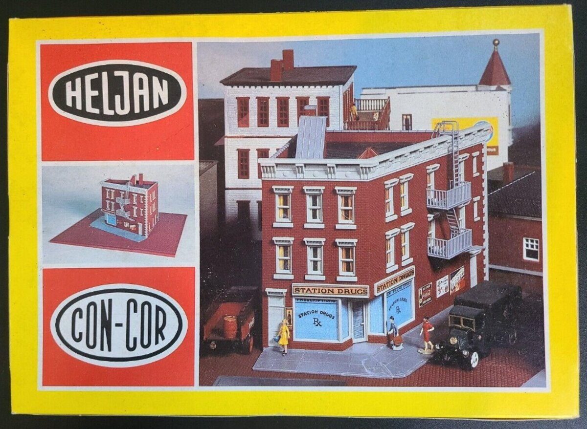 Heljan 611 Con-Cor N Scale Corner Drug Store Building Kit