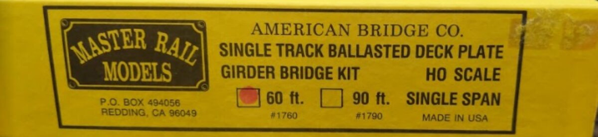 Master Rail Models HO 1760  (60ft) Bridge Kit