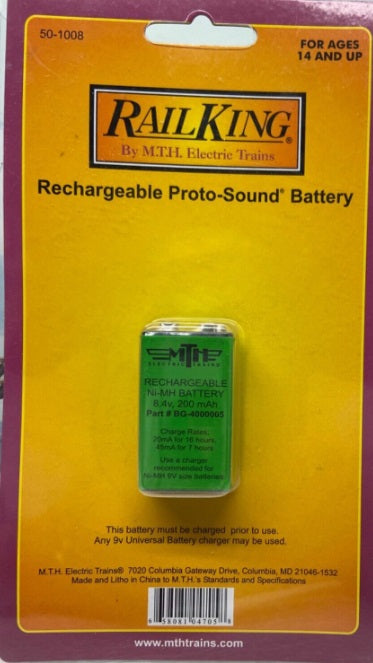 MTH 50-1008 Ni-MH 8.4 Volt , 120 mAh Rechargeable Proto-Sound Battery