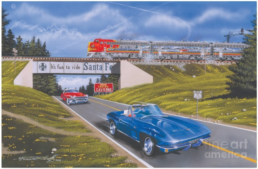 Robert West 340 Santa Fe 'America's Best' Railroad Art Print - AP