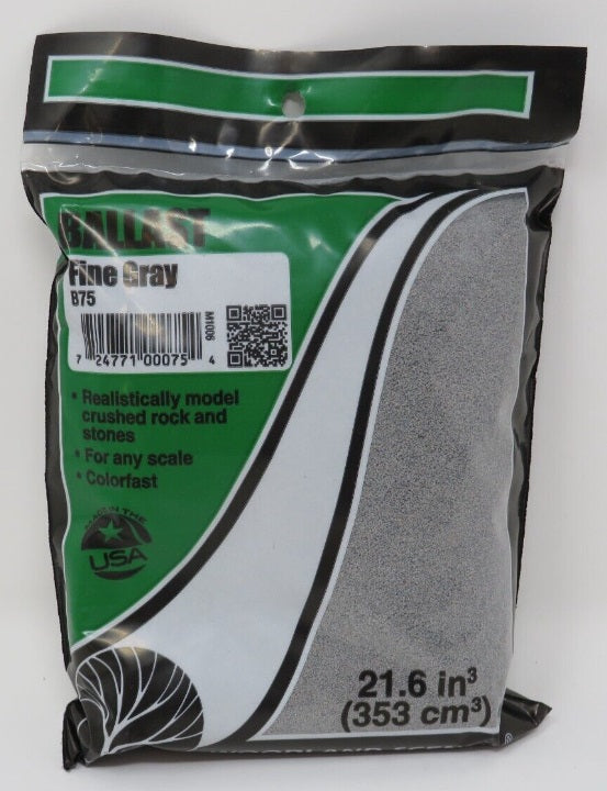 Woodland Scenics B75 Gray Fine Ballast 7 Oz. Bag