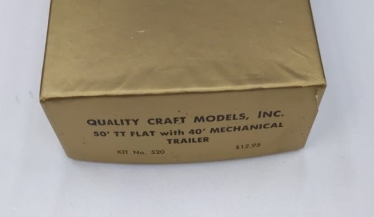 Quality Craft 520 O Scale 50' TT Flatcar w/ 40' Mechanical Trailer Kit