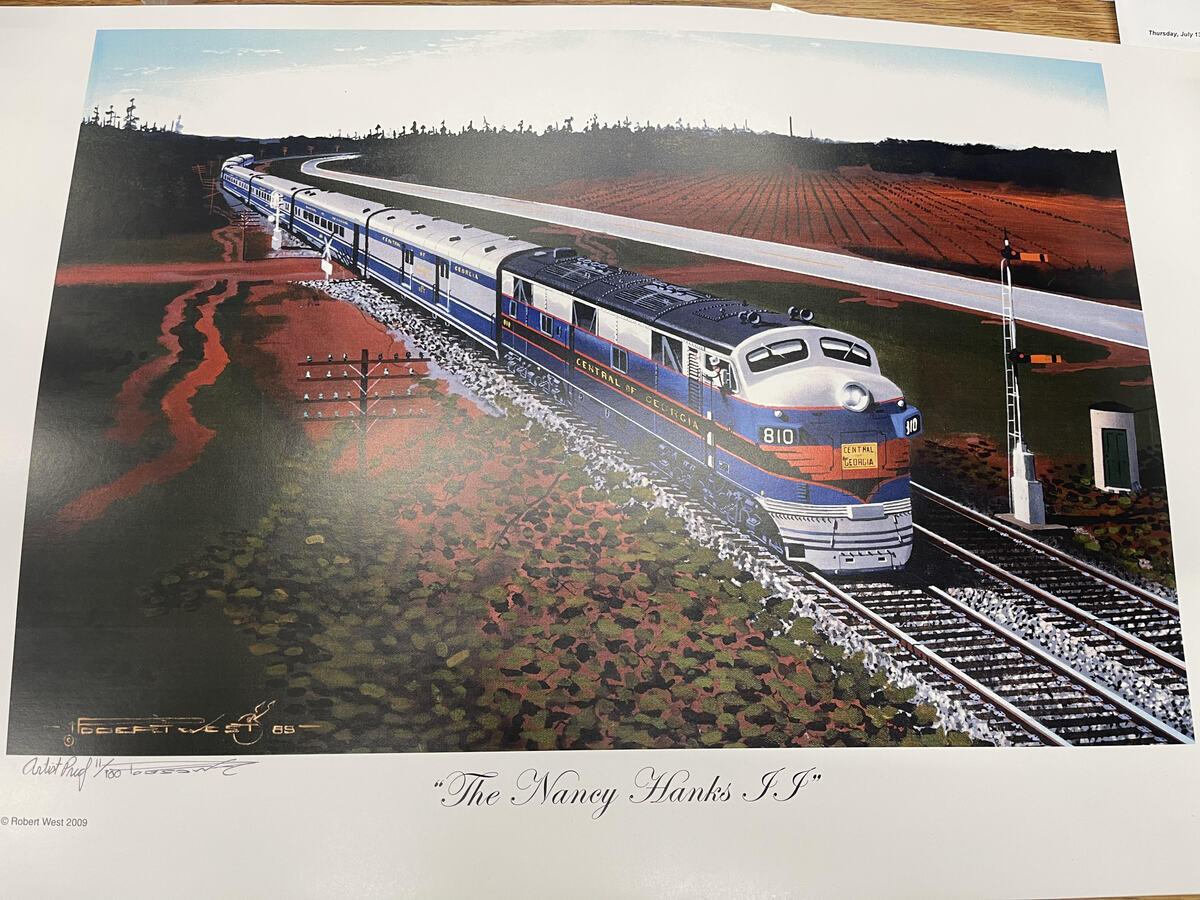Robert West 122 Central of Georgia 'The Nancy Hanks JJ' Railroad Art Print - Ar