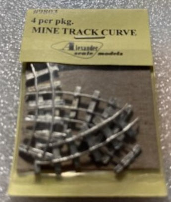 Alexander Scale 9803 HO 2" Radius Curve Mine Track (Pack of 4)