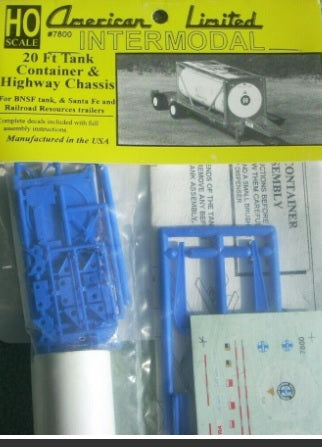 American Limited Models 7800 HO BNSF Tank Container & Highway Chassis Kit