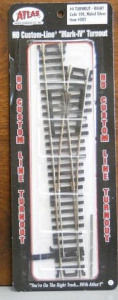 Atlas 282 HO Code 100 Nickel Silver Mark 4 # 4 Right Hand