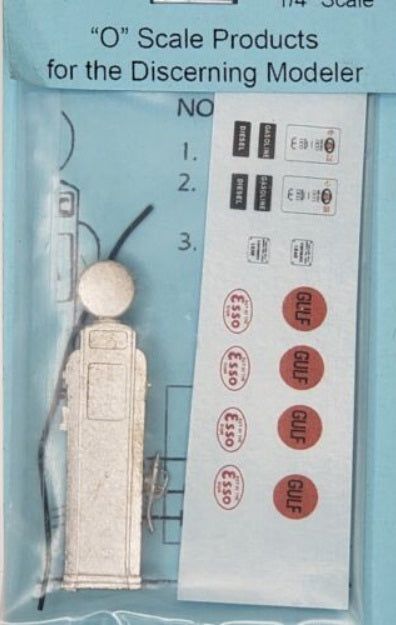 Berkshire Valley 613 O Scale 1 3/4" Tall 1940s Gulf/Esso Gas Pump Kit