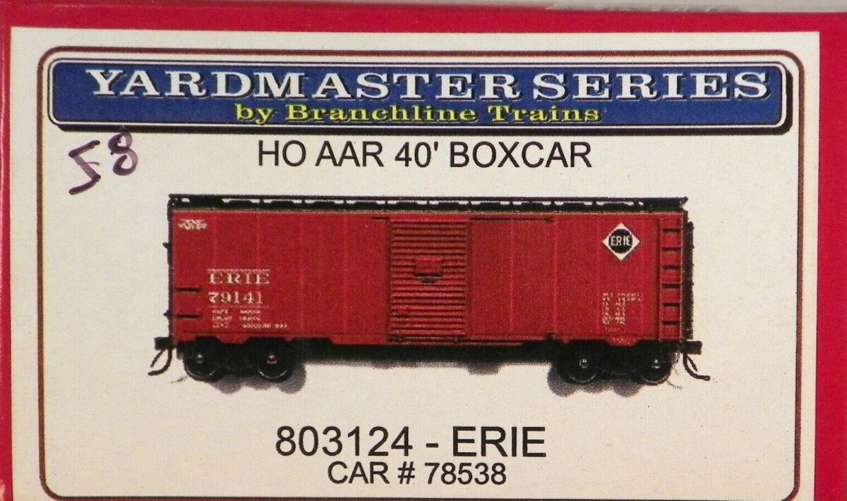 Branchline Trains 803124 HO Erie AAR 40'  Car # 78538 Yardmaster Series Kit