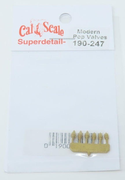 Cal Scale 190-247 HO Steam Loco Brass Casting Pop Valves Large Style (Pack of 6)