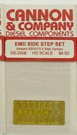 Cannon SS-2008 HO Athearn SD70/75 EMD Side Brass Step Set (Pack of 4)