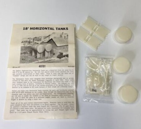 Campbell Scale Models 407 HO Scale 18'''' Horizontal Tanks Unpainted Plastic Kit