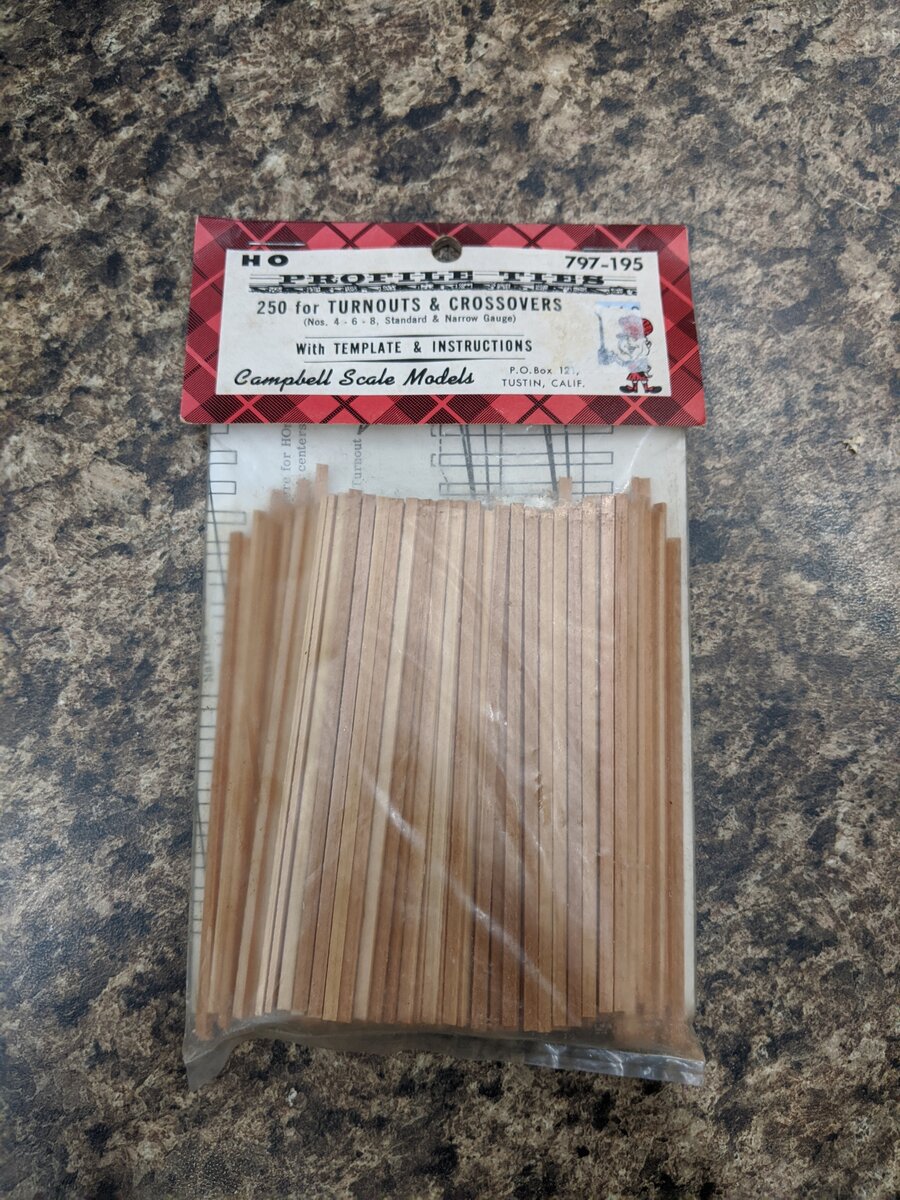 Campbell Scale Models 797 HO Turnout & Crossover Profile Ties (Pack of 250)