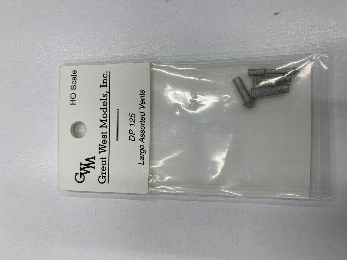 Great West Models 4125 HO Scale Large Assorted Vents (Bag of 4)