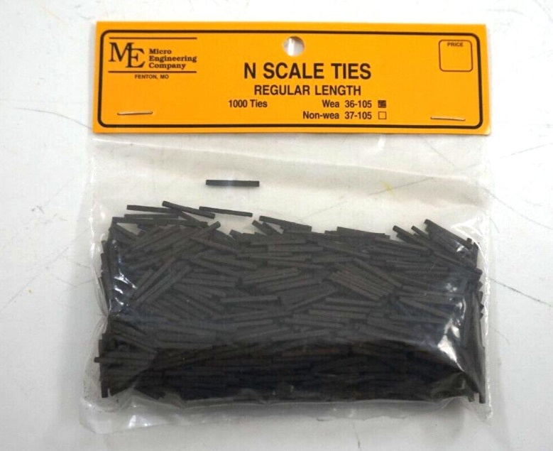 Micro Engineering 36-105 N Regular Length Weathered Ties (Pack of 1,000)