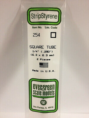 Evergreen Scale Models 255 .312" x 14" Polystyrene Square Tubing (Pack of 2)