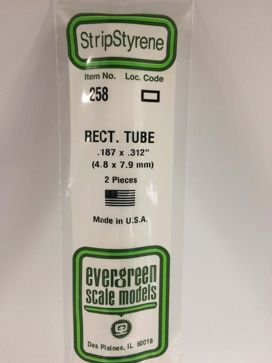 Evergreen Scale Models 258 .188" x .312" x 14" Rectangular Tubing (Pack of 2)