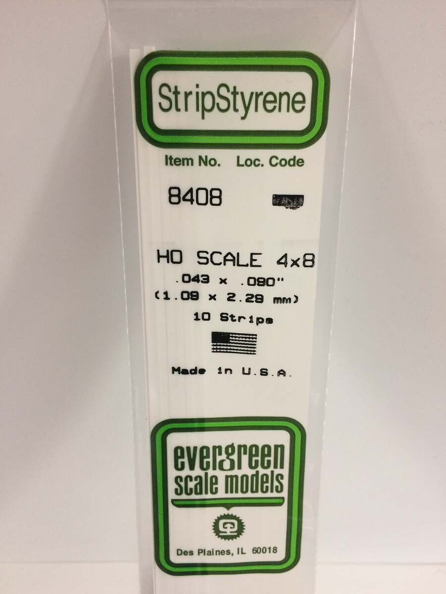 Evergreen Scale Models 8408 HO .043