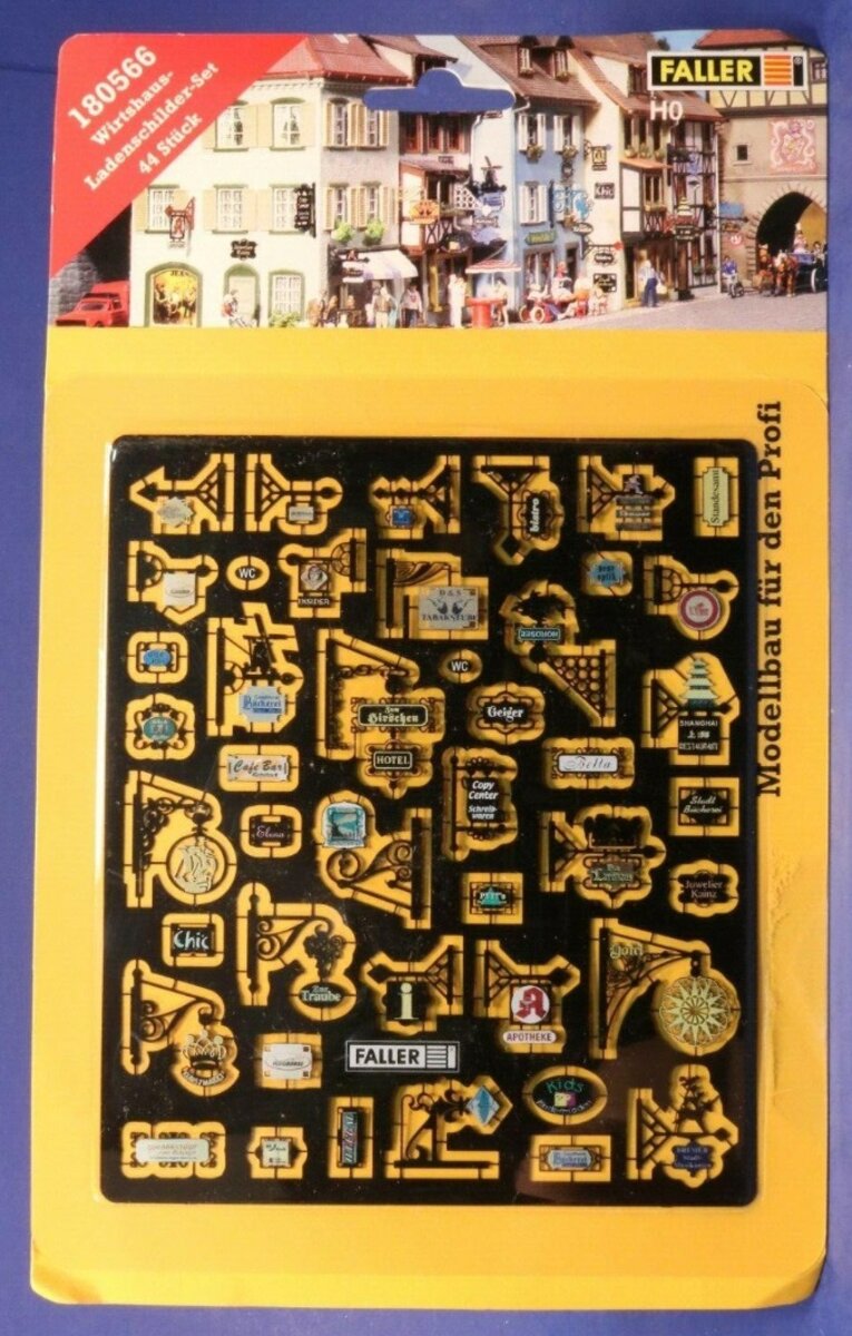 Faller 180566 HO Inn & Shop Brass Etched Buisness Signs Kit