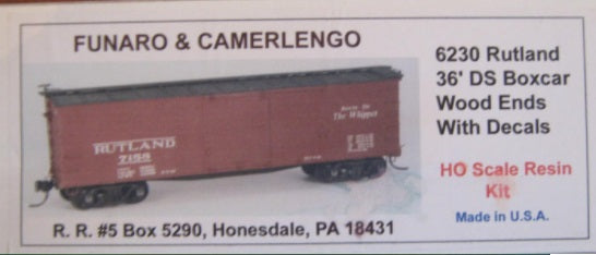 Funaro & Camerlengo 6230 Rutland 36' DS Boxcar Wood Ends - Rutland Decals Kit