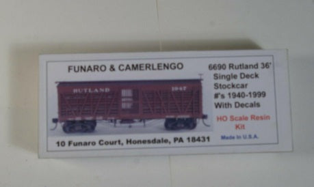 Funaro & Camerlengo 6690 3Rutland 36' Single Deck Stockcar #'s 1940-1999 Kit