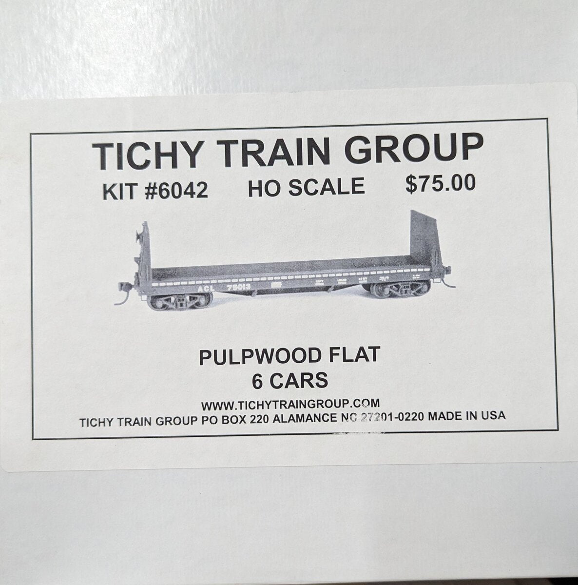 Tichy Train Group 293-6042 HO 40' Pulpwood Bulkhead Flatcar-6 Car Bulk Packed