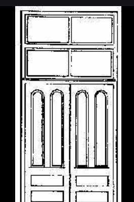 Grandt Line 3624 O 65 x 12' Double Storefront Door w/Arched Window & Transcom