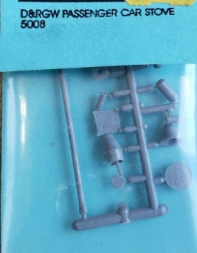 Grandt Line 5008 HO Denver&Rio Grande Western Passenger Car Stove W/Stack Kit