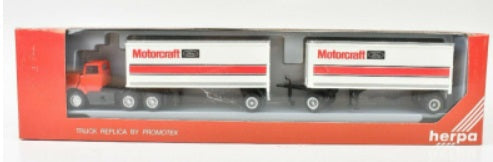 Herpa 6205 HO Motorcraft Ford L9000 Double Trailer
