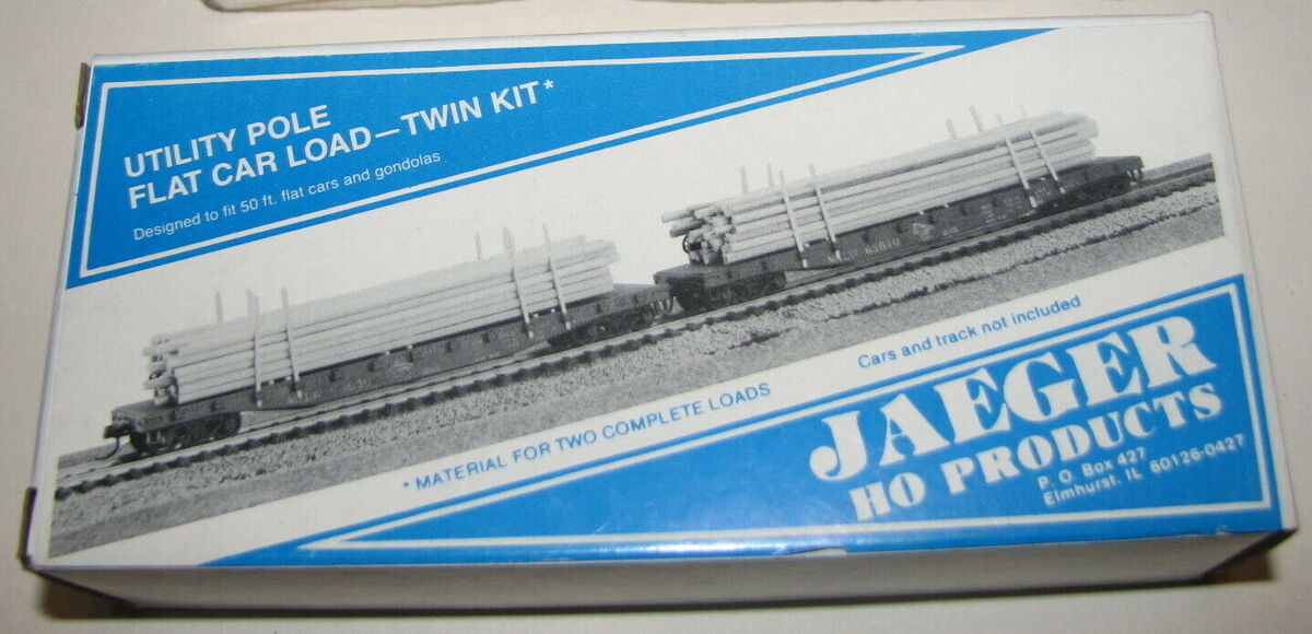Jaeger Products 2350 HO Stained Utility Pole Flat Car Load Twin Kit (Pack of 2)