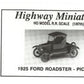 Jordan Products C-213 HO Scale 1925 Ford Model T Roadster or Pick-Up Kit