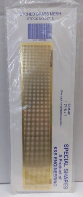 K&S 02715  Etched Brass Mesh 1 7/16 X 7 Special Shapes