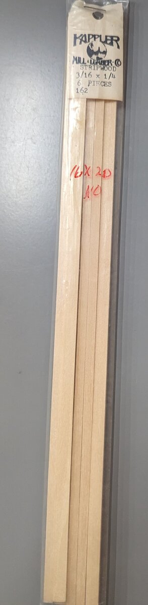Kappler 162 Stripwood 3/16x1/4x12 (6 Pieces)