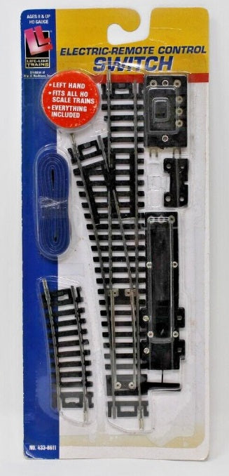 Life Like 8611 HO Code 100 Steel Remote Control Left Hand Switch Turnout
