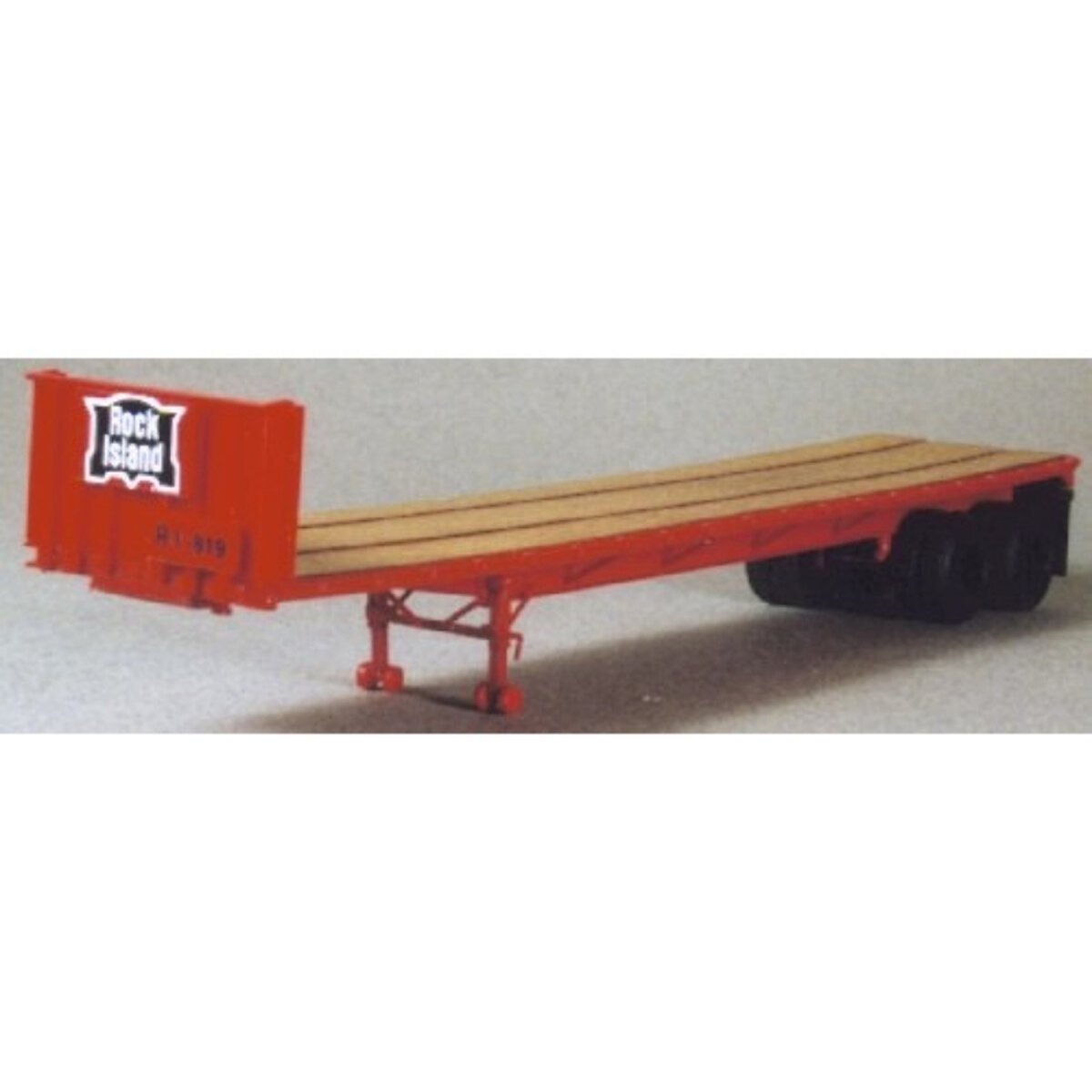 Lonestar Models 5020 1:87 Scale 40' Flat Bed Trailer Kit (Rock Island Red)