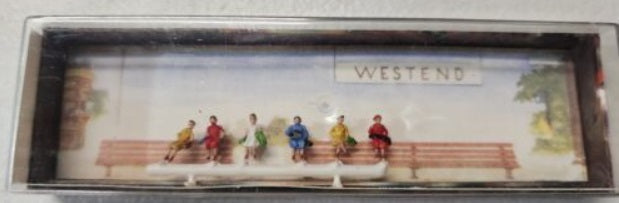 Merten 853 Z Scale Seated Women Traveler Figures (Set of 6)