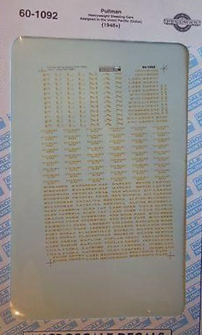 Microscale 60-1092 N 1948+ Dulux Pullman Heavyweight Sleeping Cars Decal Sheet