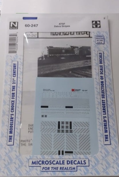Microscale 60-248 N 1934-60 ATSF Hood Unit Diesel Zebra Stripes Decal Sheet
