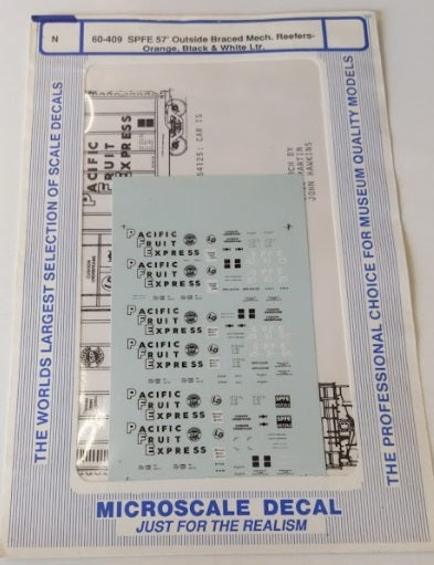 Microscale 60-409 N SPFE 57' Outside Braced Mechanical Reefers Decal Sheet
